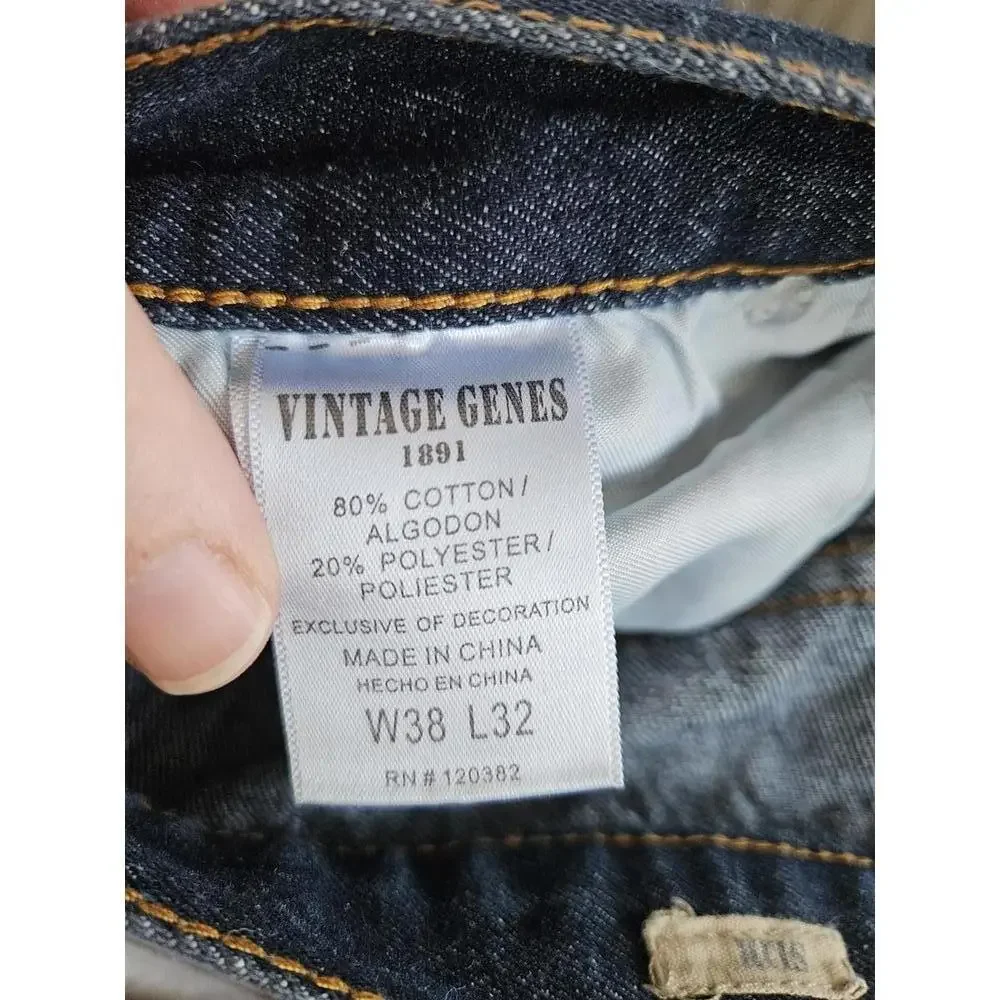 Vintage Genes 36x30 dark blue denim slim jeans